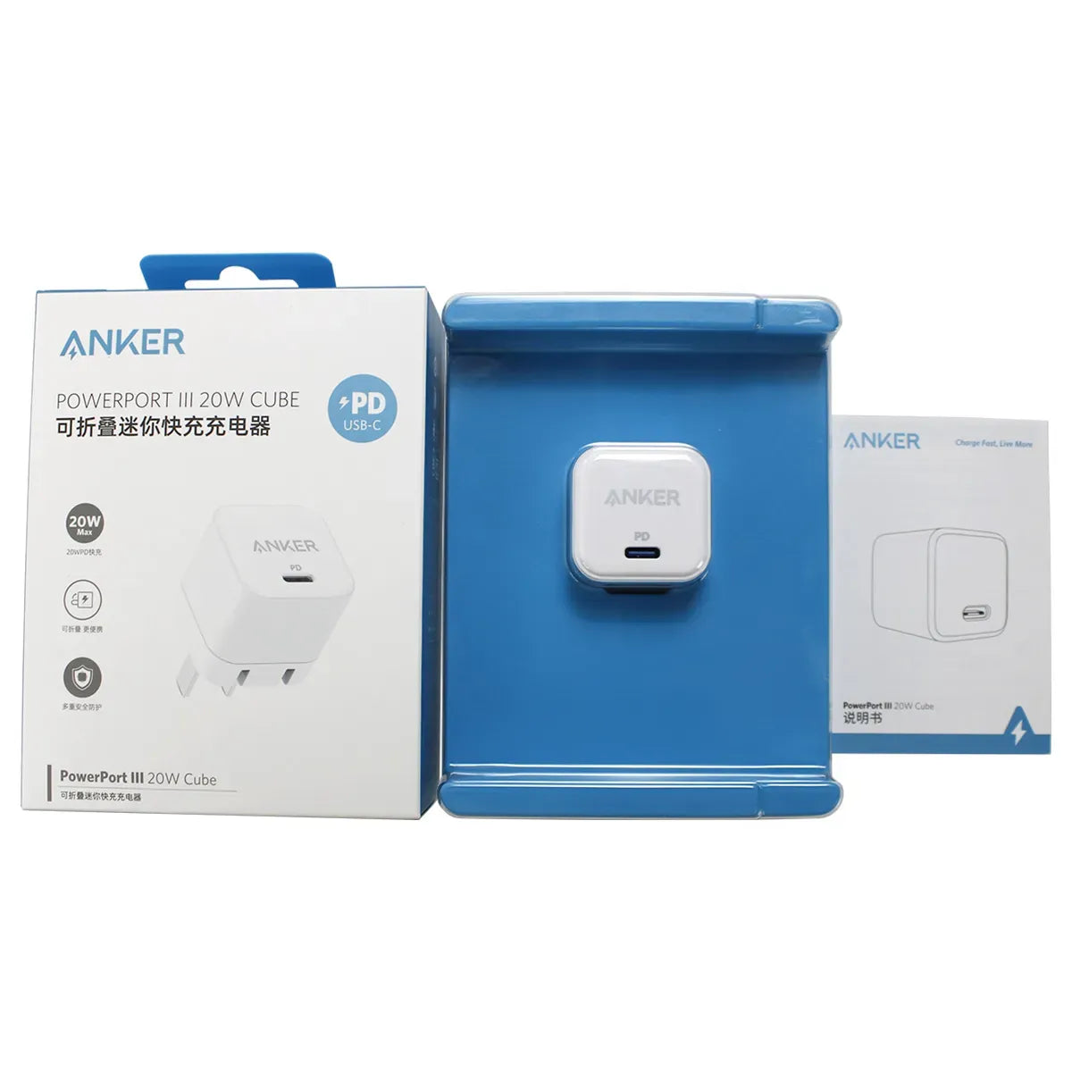 Anker PowerPort III Cube 20W USB-C PD Charger Adapter for iPhones