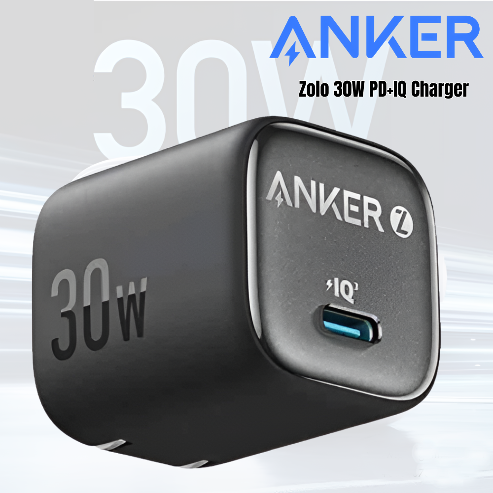 Anker Zolo 30W PD+IQ Charger USB C Type for iPhones Samsung & Tabs  (A2698J11)