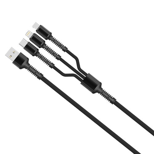 Ldnio Lc93Aio Usb Fast Charging Cable, 3X1, 3.4A, 1.2M - Black