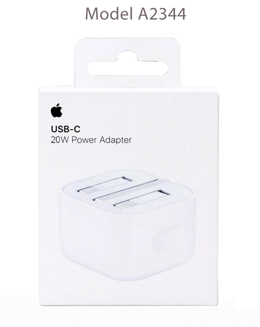 Apple 20W USB-C Power Adapter 3 Pin UK- A2344 White