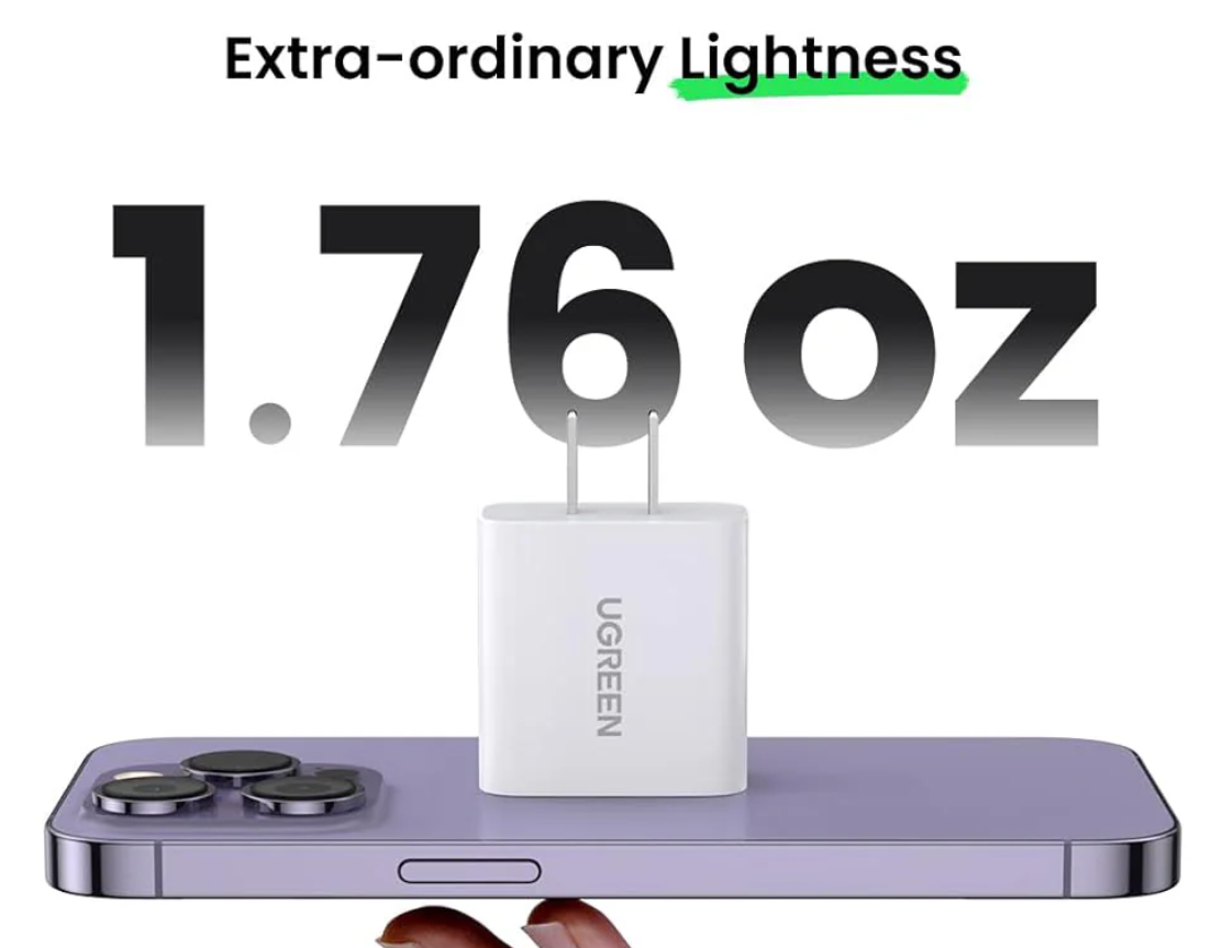 UGREEN CD137 20W PD Fast Charger | Original USB-C Wall Adapter for iPhone 15/14/13/12/11, iPad, Samsung, Xiaomi, Oppo, Vivo, Google, Android Phones & More